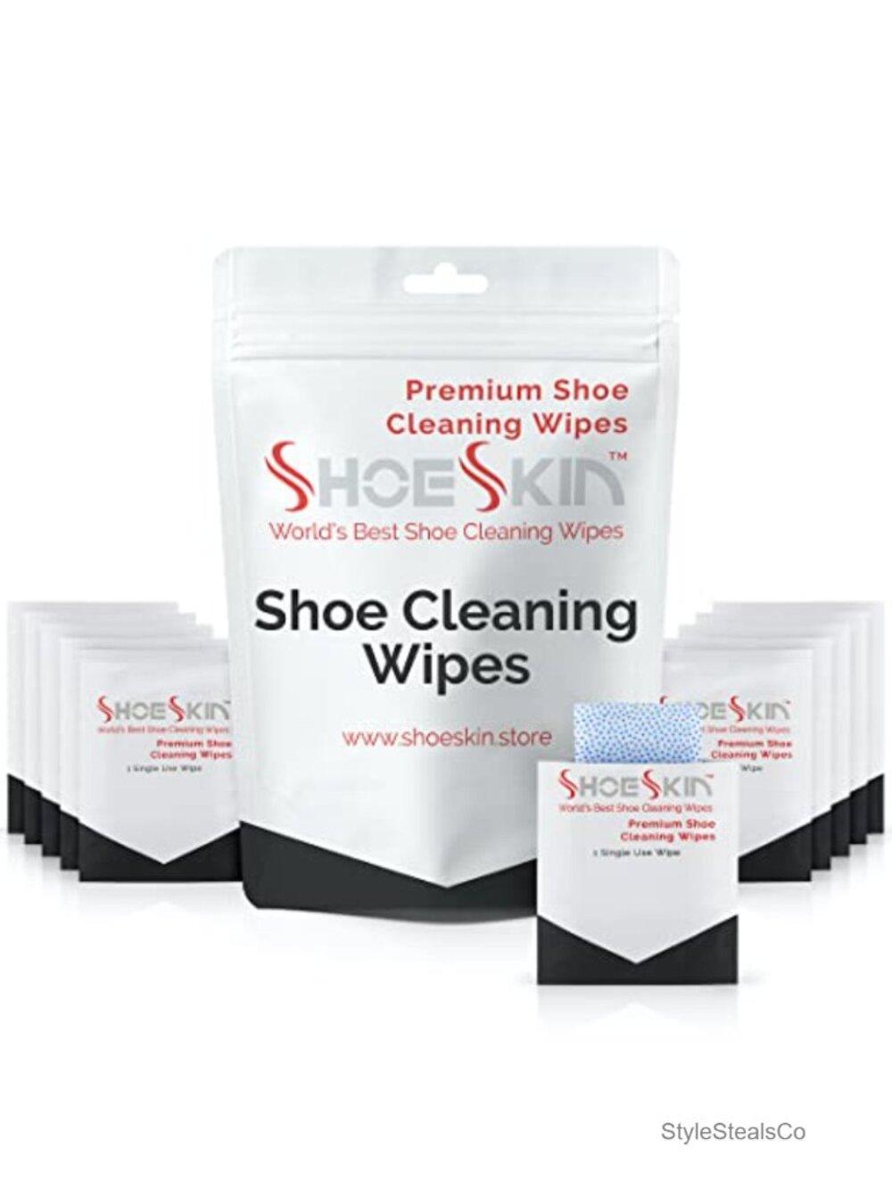 Shoe Cleaning Wipes (30 Count) - Textured Sneaker Wipes For Travel, Works On
